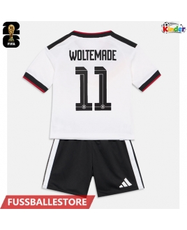 Günstige Deutschland Nick Woltemade #11 Heimtrikotsatz Kinder WM 2026 Kurzarm (+ Kurze Hosen)